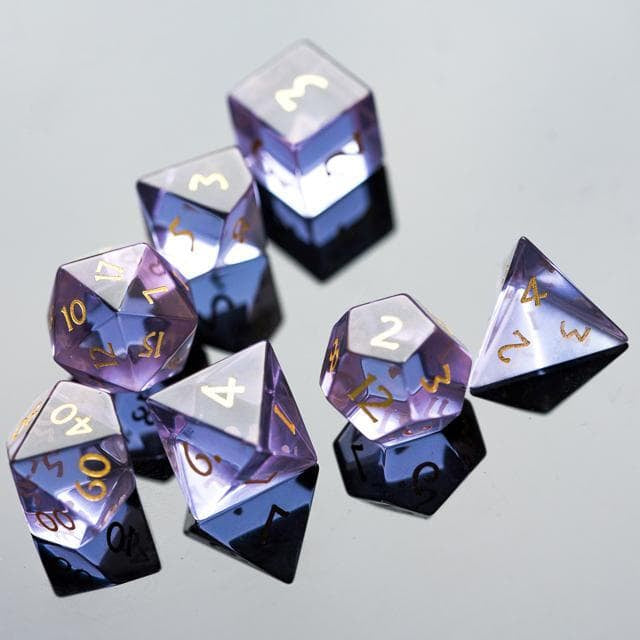 Glass Dice | Purple | Set of 7