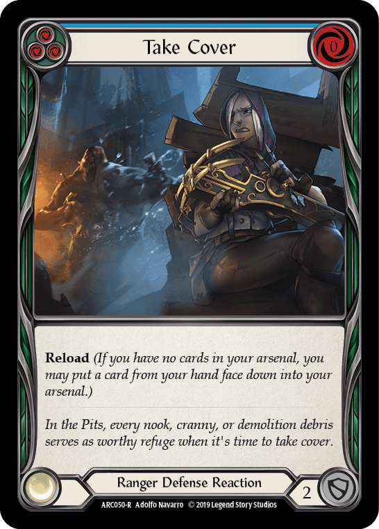 Take Cover (Blue) [ARC050-R] (Arcane Rising)  1st Edition Rainbow Foil