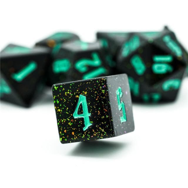 RPG Dice - Hand Painted "Starfield" - Set of 7