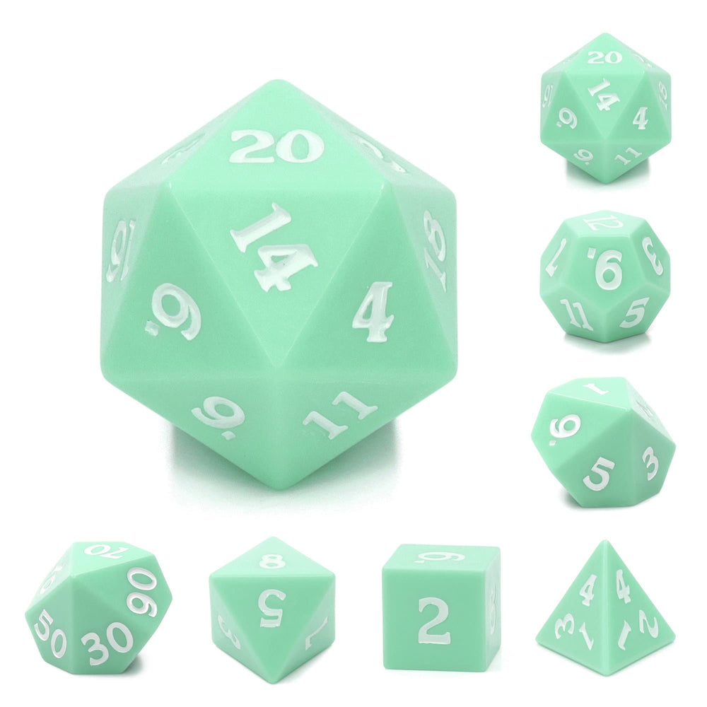 RPG Dice | Pastel Mint (Sharp Edged) | Set of 7