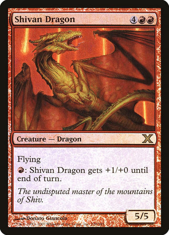 Shivan Dragon (Premium Foil) [Tenth Edition]