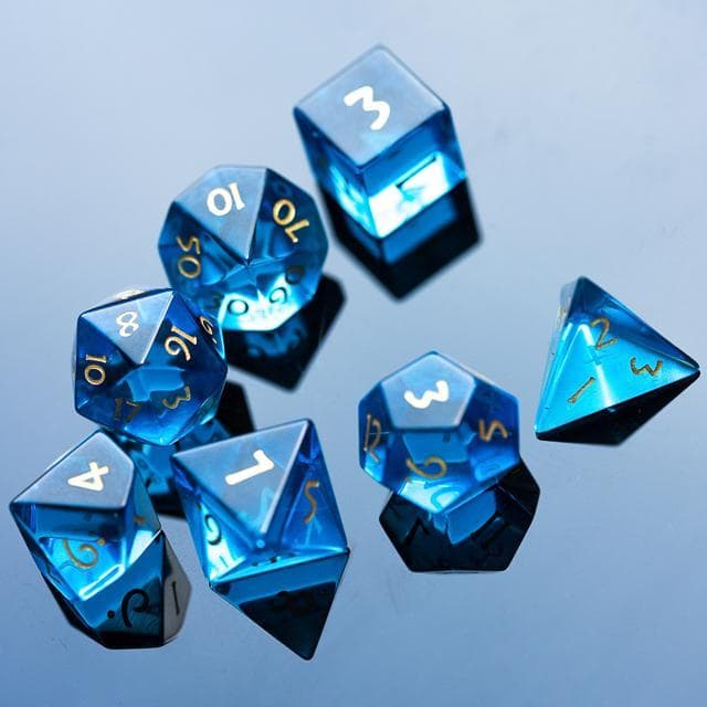 Glass Dice | Sky Blue | Set of 7