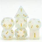 Polyhedral Dice Set | Glass | "Opalite Shine" | Set of 7 (D0217)