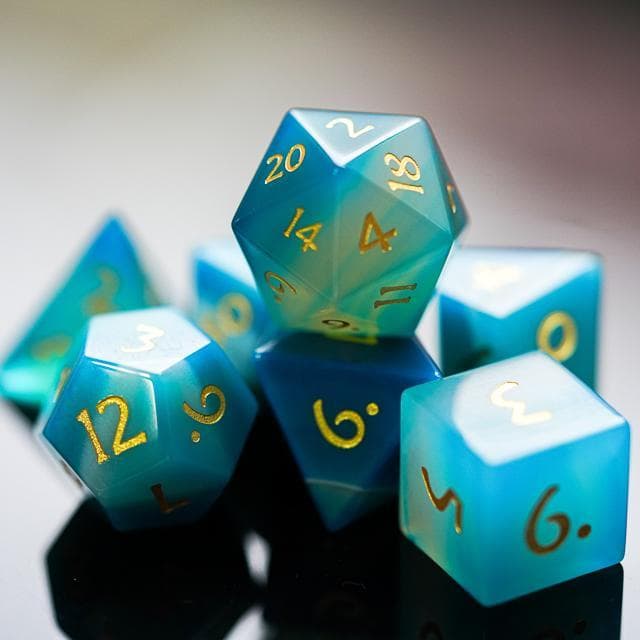 Gemstone Dice | Blue Agate | Set of 7