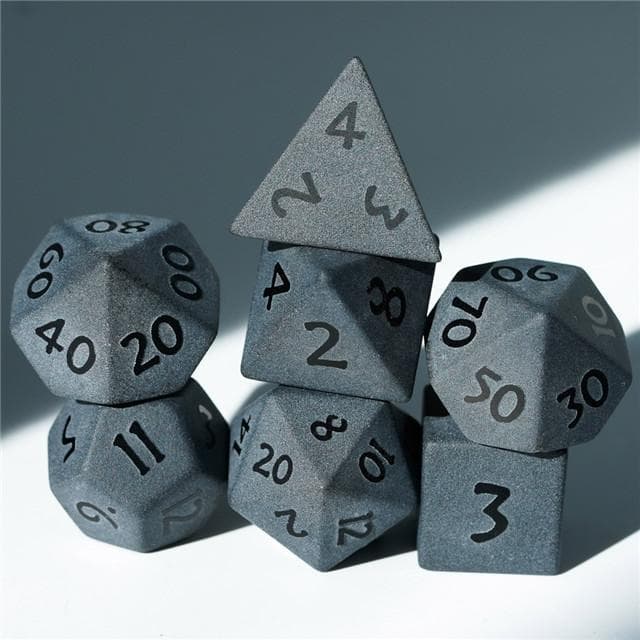 Gemstone Dice | Matte Obsidian | Set of 7