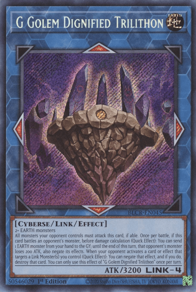 G Golem Dignified Trilithon [BLCR-EN045] Secret Rare