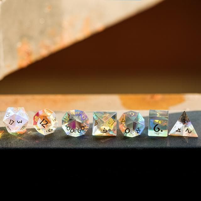Polyhedral Dice Set | Crystal | "Prismatic Glance" | Set of 7 (D0216)