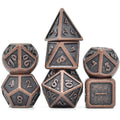 Metal Dice | Ancient Tumbled Copper | Set of 7