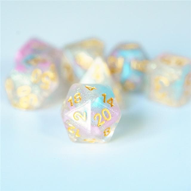 RPG Dice | "Ethereal Shimmer" | Set of 7