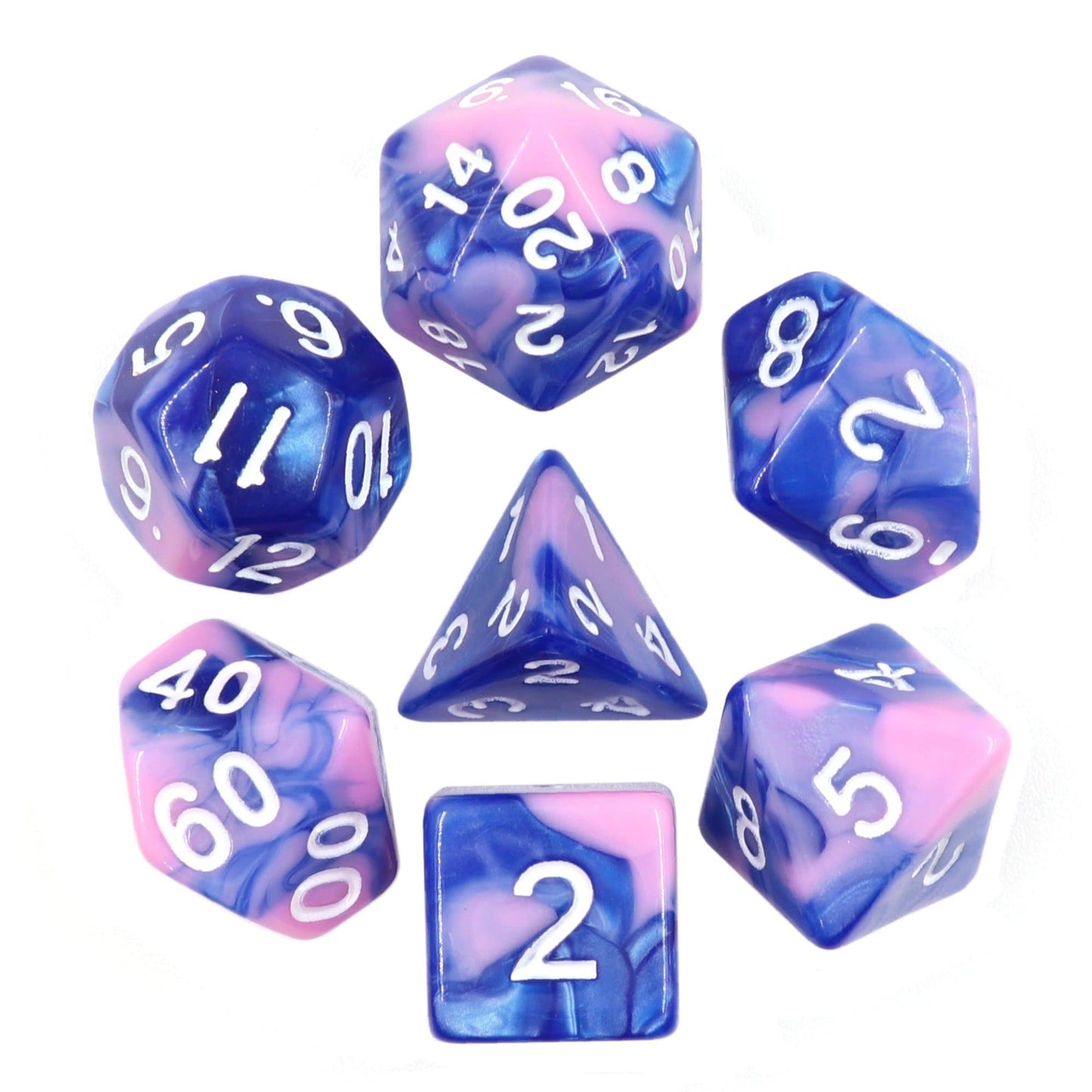 Polyhedral Dice Set | Acrylic | "Berry Whip" | Set of 7 (D0020)