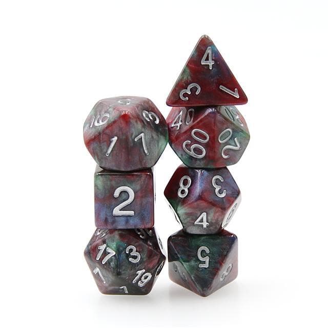 Polyhedral Dice Set | Acrylic | "Blood in the Water" | Set of 7 (D0016)