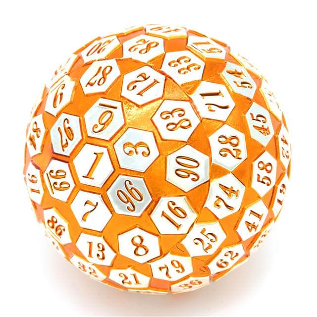 Metal Dice | d100 "Sunstone Mithril" Plated