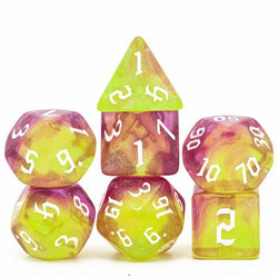 RPG Dice | "Inferno Thorns" White Ink | Set of 7