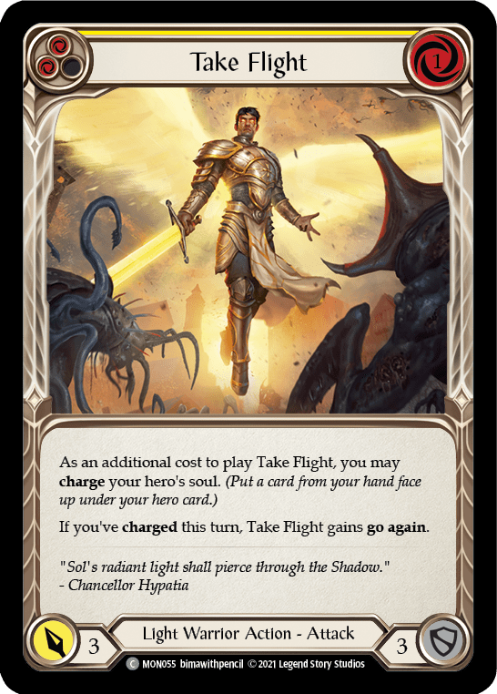 Take Flight (Yellow) [MON055-RF] (Monarch)  1st Edition Rainbow Foil