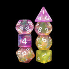 Polyhedral Dice Set | Acrylic | "Eldritch Blast" (White Ink) | Set of 7 (D0077)