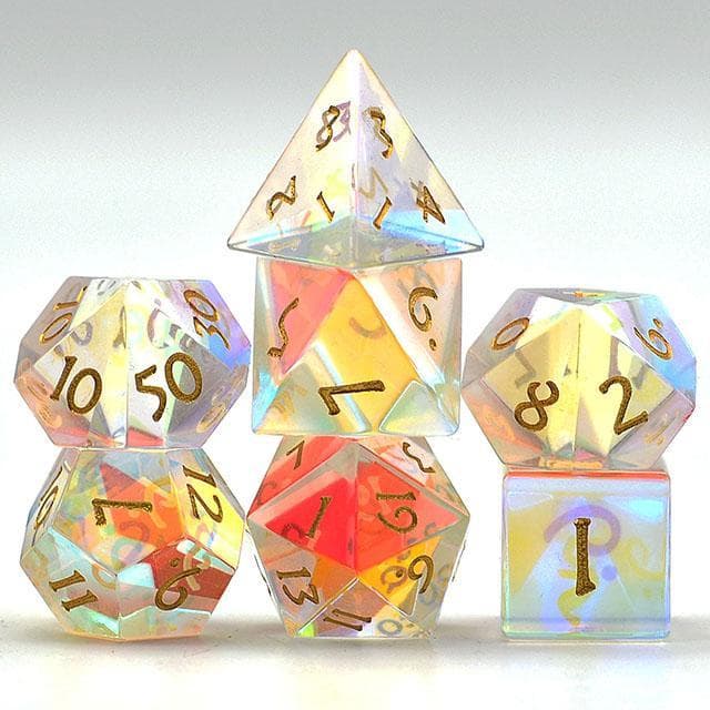 Polyhedral Dice Set | Crystal | "Prismatic Glance" | Set of 7 (D0216)