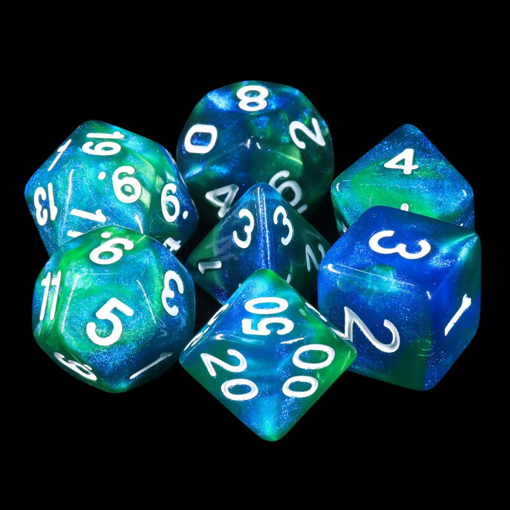 RPG Dice | "Firefly Forest" | Set of 7