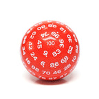 RPG Dice | d100 | Solid Red | White Ink
