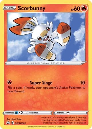 Scorbunny SWSH002 SWSH002/307 - SWSH Sword & Shield Promo Cards Holofoil