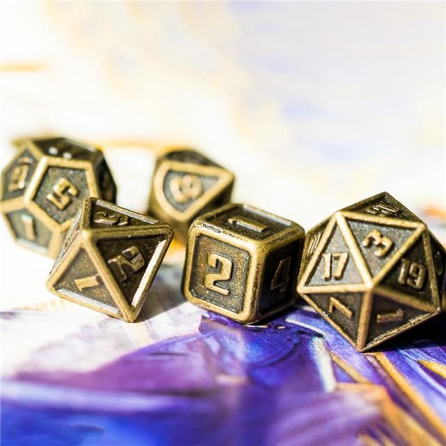 Polyhedral Dice Set | Metal | Mini Bronze | Set of 7 (D1002)
