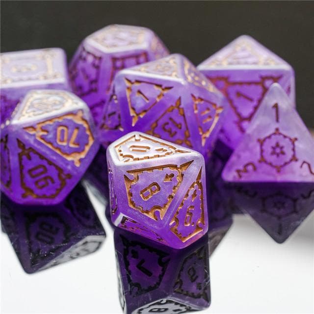 Large RPG Dice | "Chunky Castle" Purple | Set of 7