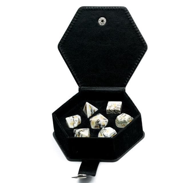 Gemstone Dice | Picture Jasper | Set of 7