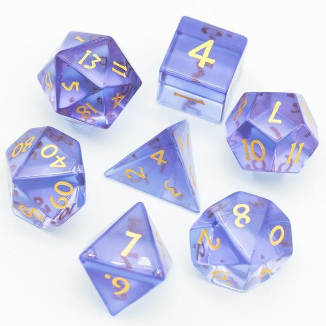 Glass Dice | Purple | Set of 7