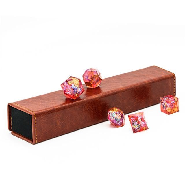 Dice Box | Leather Wand-Style | Brown