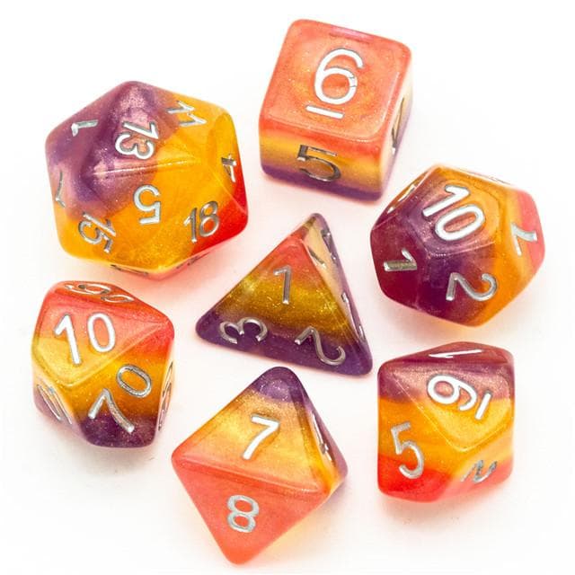 RPG Dice | "Sunset Glow" | Set of 7