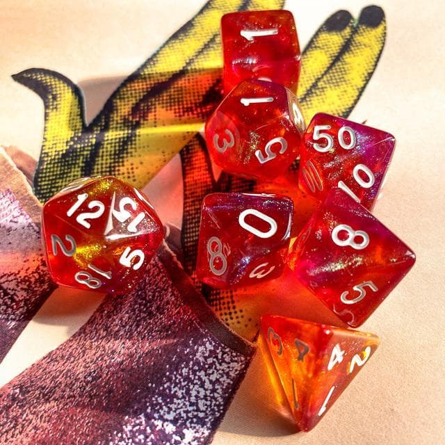 RPG Dice | "Arcane Inferno" | Set of 7