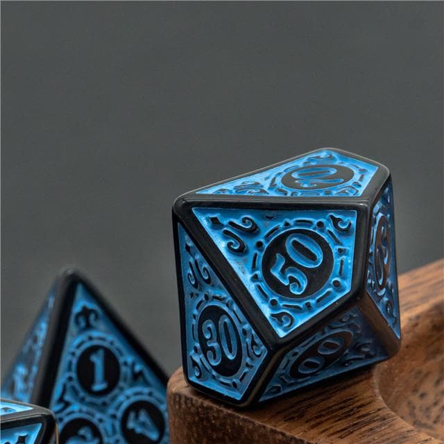 RPG Dice | "Blue Alchemy" | Set of 7