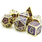 Metal Dice | Purple Enamel w/ Gold Dragon | Set of 7