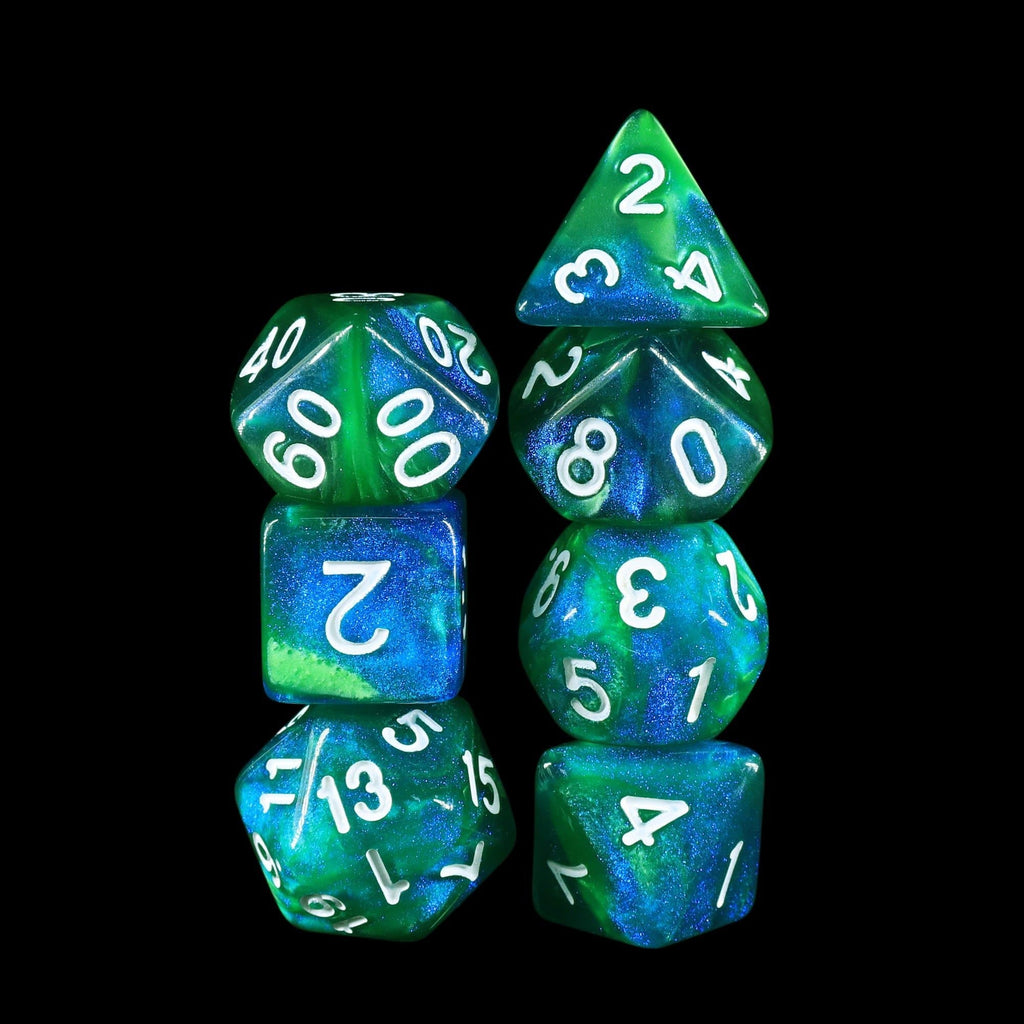 RPG Dice | "Firefly Forest" | Set of 7