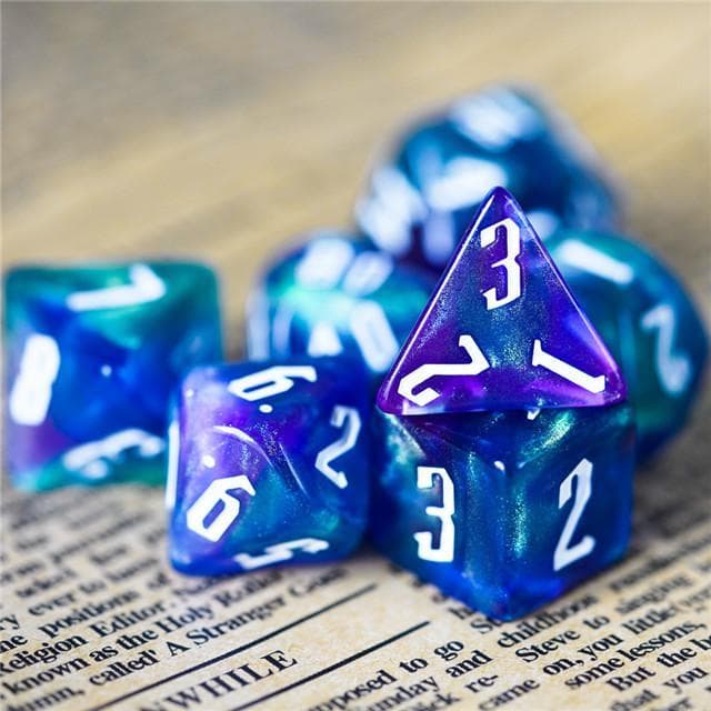 RPG Dice | "Neptune's Aura" | Set of 7