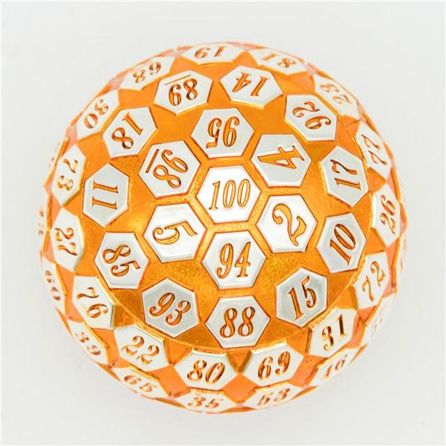 Metal Dice | d100 "Sunstone Mithril" Plated