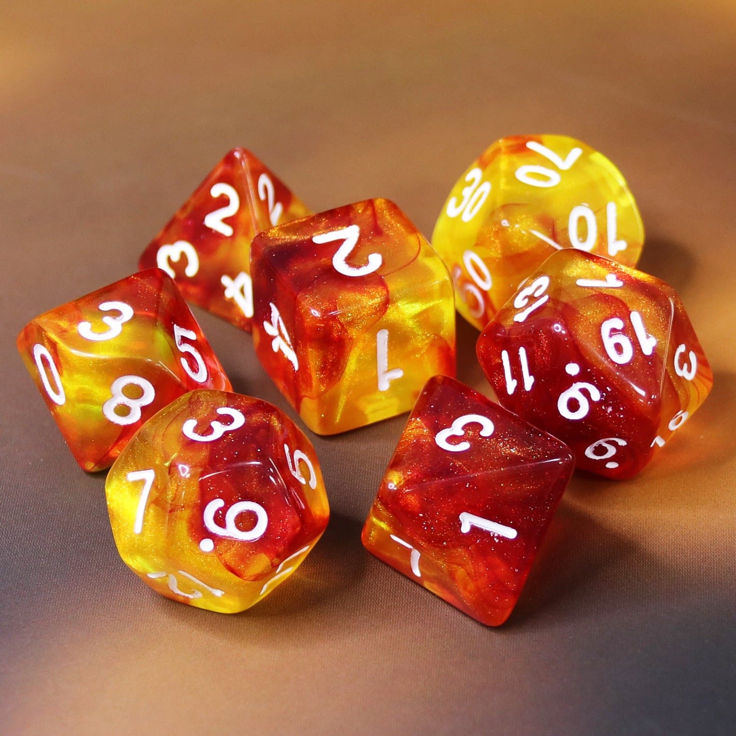 RPG Dice | "Volcano" | Set of 7