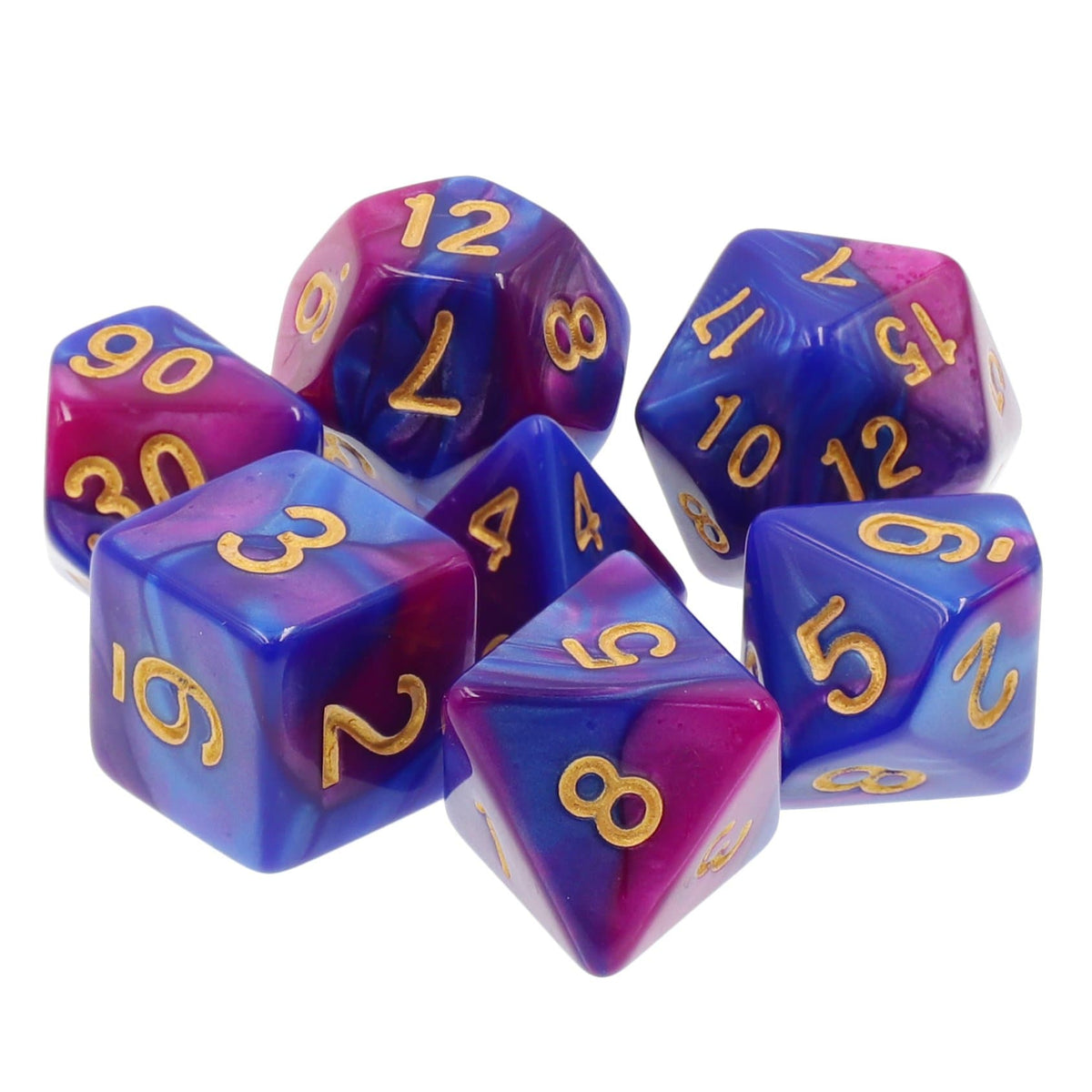 RPG Dice | Blend Purple Blue | Set of 7