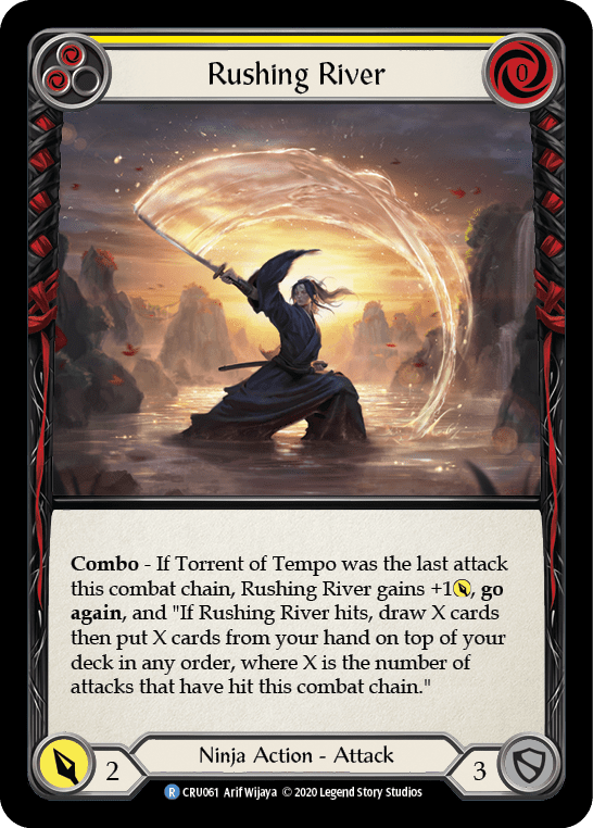 Rushing River (Yellow) [CRU061] (Crucible of War)  1st Edition Rainbow Foil