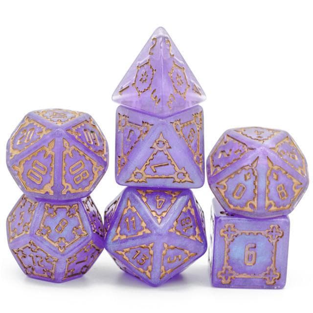 Large RPG Dice | "Chunky Castle" Purple | Set of 7