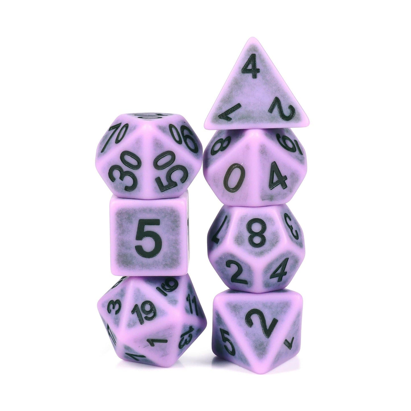 Polyhedral Dice Set | Acrylic | "Synthwave Swamp" Purple | Set of 7 (D0022)