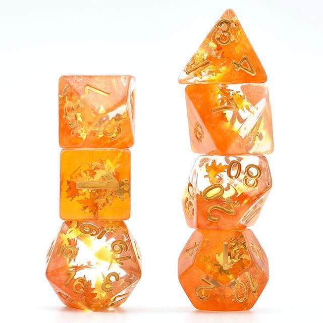 RPG Dice | "Autumn Leaves" | Set of 7