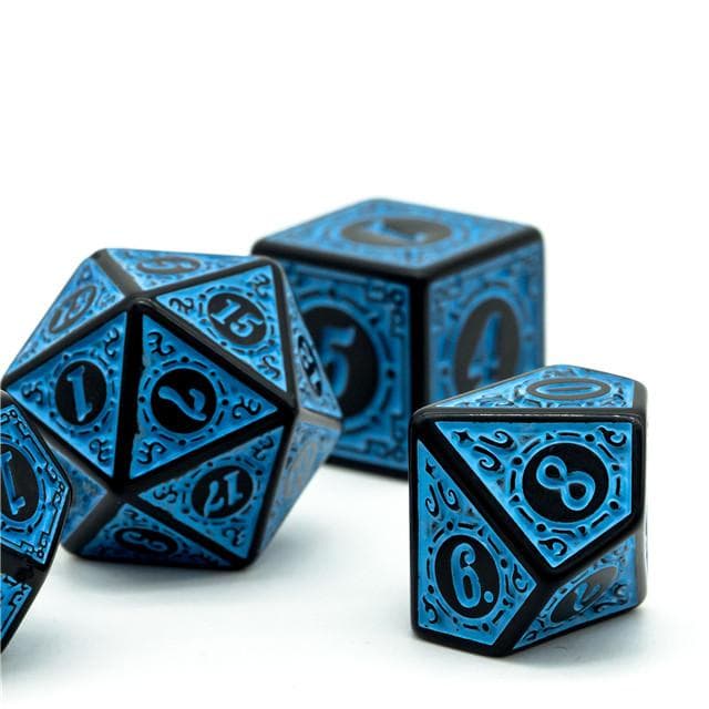 RPG Dice | "Blue Alchemy" | Set of 7