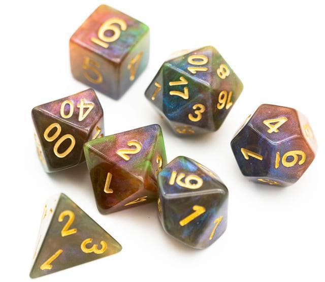 Polyhedral Dice Set | Acrylic | "Galaxy Guardians" | Set of 7 (D0076)