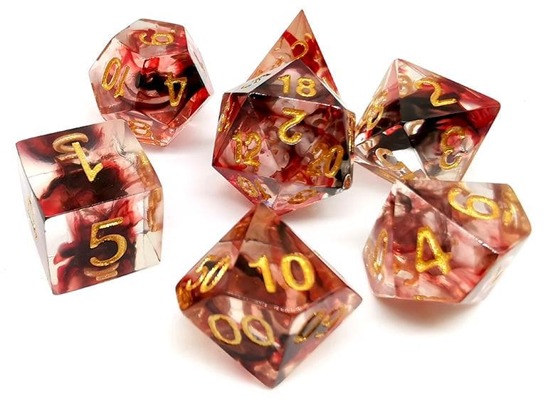 RPG Dice | "Haze of Battle" (Sharp Edged) | Set of 7