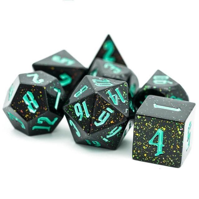 RPG Dice - Hand Painted "Starfield" - Set of 7
