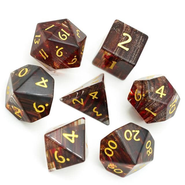 Glass Dice | "Blonde" | Set of 7