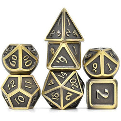 Metal Dice | Ancient Plated Bronze | Set of 7