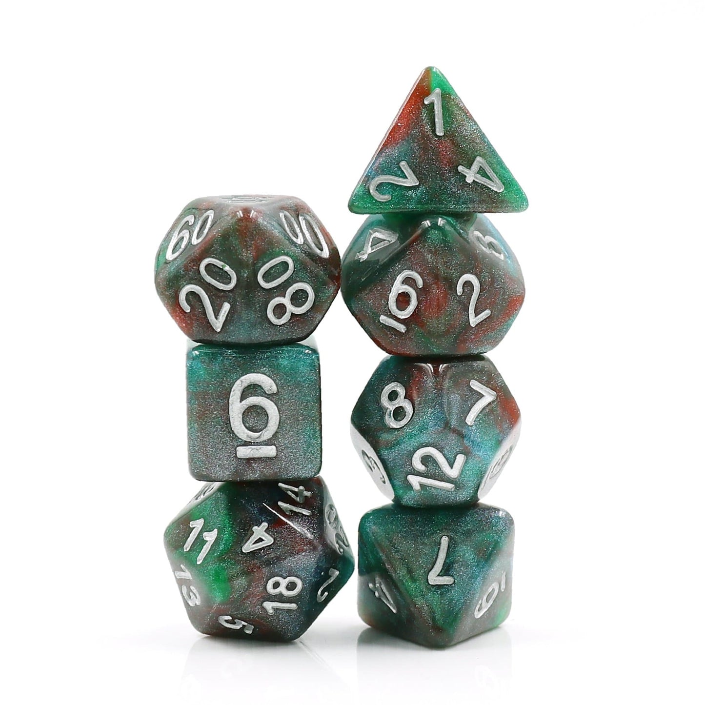 RPG Dice | "Bloodstone" | Set of 7