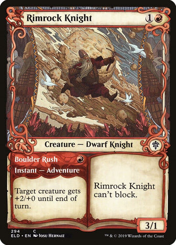 Rimrock Knight // Boulder Rush (Showcase) [Throne of Eldraine]