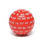 RPG Dice | d100 | Solid Red | White Ink
